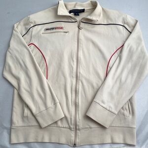 French Connection cream FAST FCUK full zip sweatshirt XL